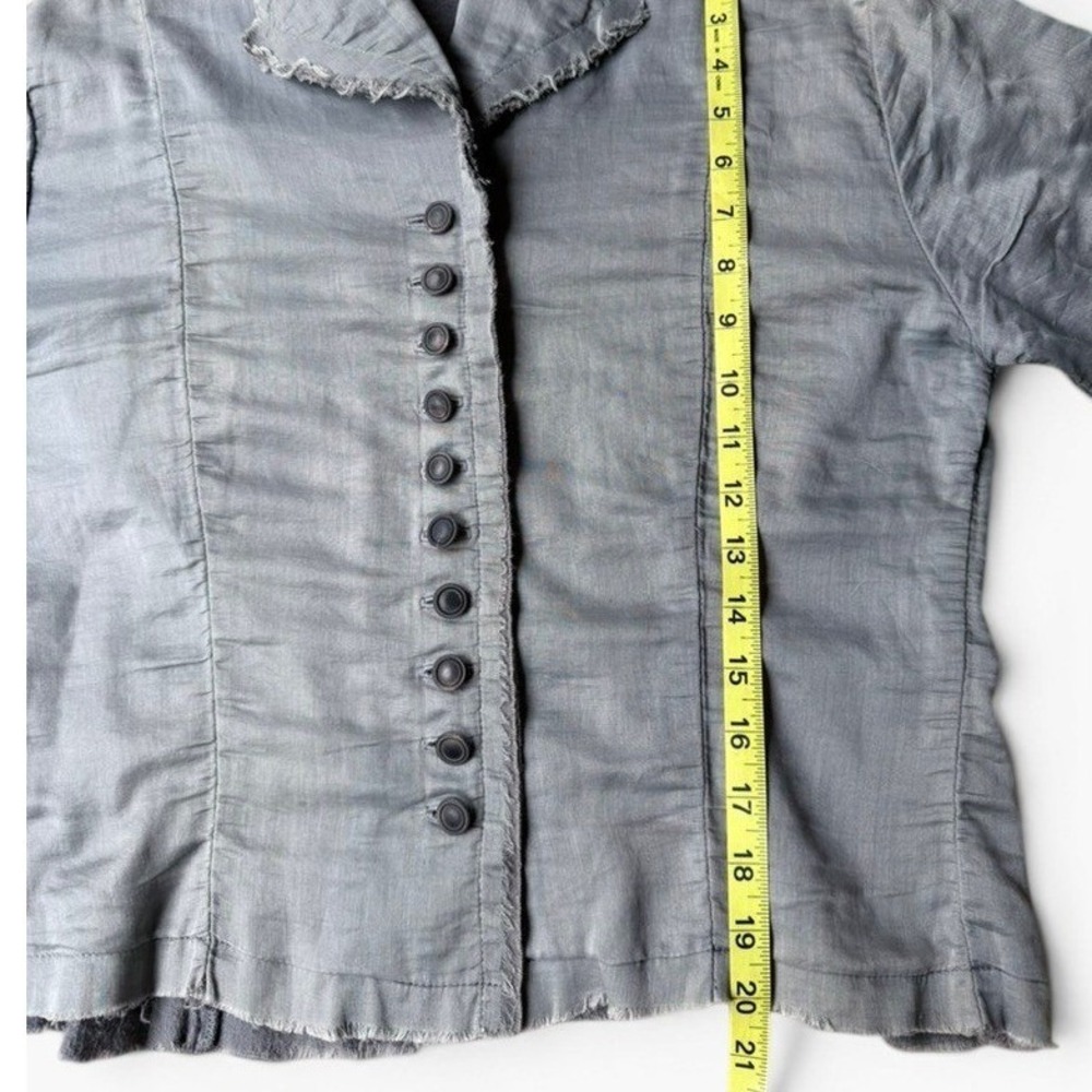 Krista Larson Military Steampunk Jacket Women OS Grey Cotton Lagenlook Victorian - Picture 5 of 9